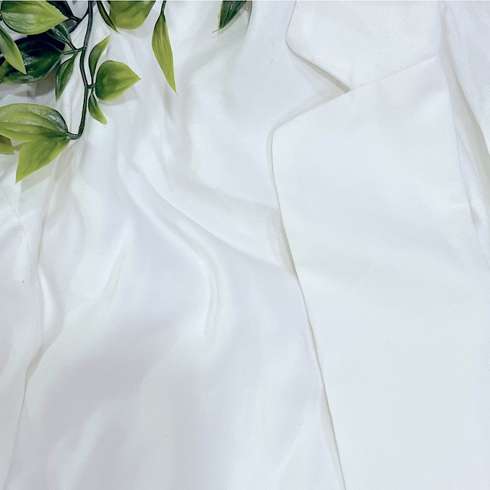 Mango Chic White Button-Up Jacket Size S Oversized - image 3